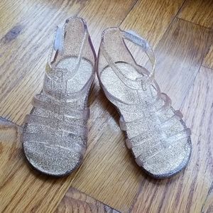 Gold Jelly Gladiator Sandles